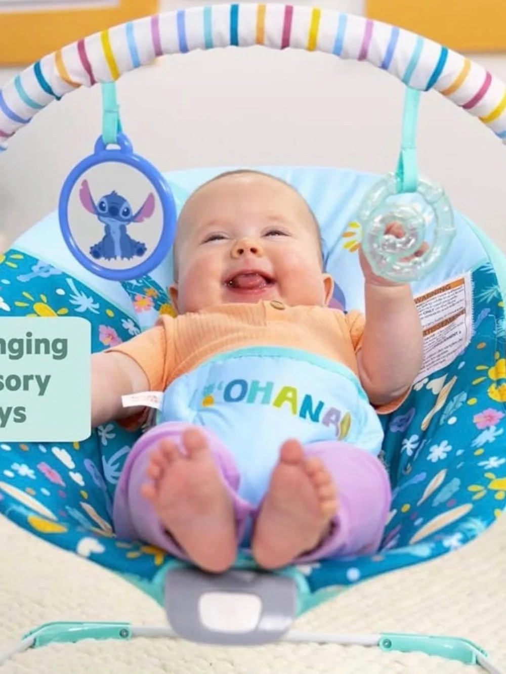 Bright start ohana lilo & stitch baby infant vibrating bouncer seat